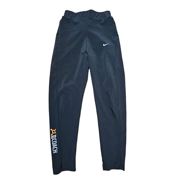 Nike Dri Fit Orange Theory Pants Womens S Black Gym Activewear Polyester Spandex - Picture 6 of 10